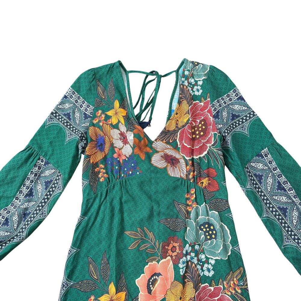 Farm Rio x Anthropologie Verdor Maxi Dress Green Floral - Picture 5 of 11